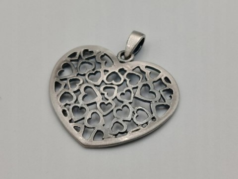 Piękna damska srebrna ażurowa zawieszka/wisiorek SERCE / SERCA biżuteria
