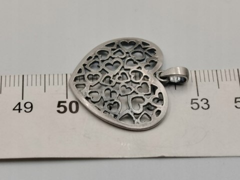 Piękna damska srebrna ażurowa zawieszka/wisiorek SERCE / SERCA biżuteria