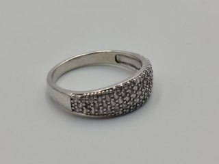 Piękny damski srebrny pierścionek/obrączka CYRKONIE r.20 srebro 925 VINTAGE