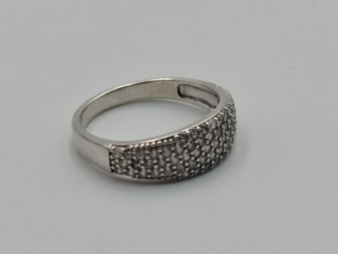 Piękny damski srebrny pierścionek/obrączka CYRKONIE r.20 srebro 925 VINTAGE