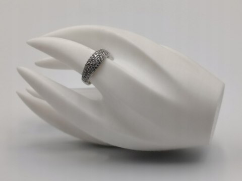 Piękny damski srebrny pierścionek/obrączka CYRKONIE r.20 srebro 925 VINTAGE