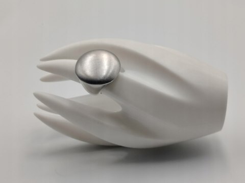 Piękny srebrny damski pierścionek MAT / POŁYSK r. 14 srebro 925 biżuteria