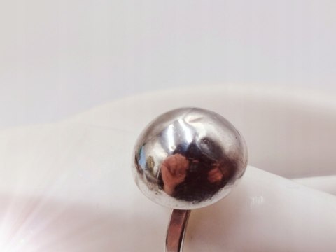 Piękny stary damski srebrny pierścionek KOPUŁKA r.16 VINTAGE biżuteria