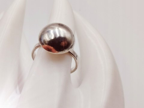 Piękny stary damski srebrny pierścionek KOPUŁKA r.16 VINTAGE biżuteria