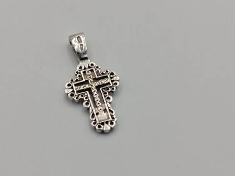 Piękny stary srebrny ażurowy KRZYŻ PRAWOSŁAWNY srebro 925 VINTAGE biżuteria