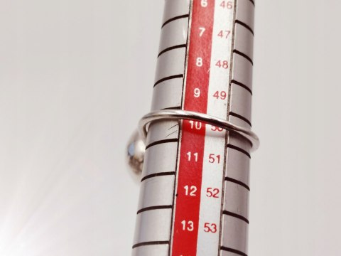 Piękny stary srebrny damski pierścionek KULKA / KULA r.10 biżuteria VINTAGE