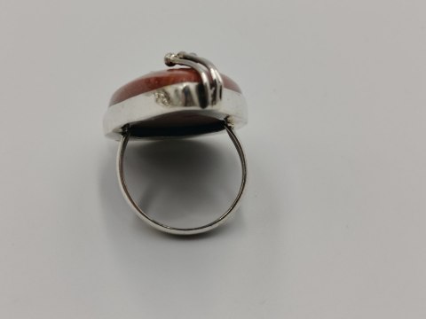 Piękny stary srebrny damski pierścionek PIASEK PUSTYNI r.17 srebro VINTAGE