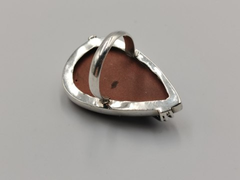 Piękny stary srebrny damski pierścionek PIASEK PUSTYNI r.17 srebro VINTAGE