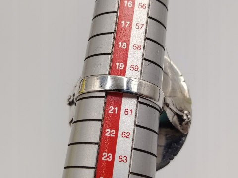 Piękny stary srebrny damski pierścionek TYGRYSIE OKO r.20 srebro biżuteria