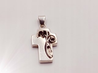 Piękny stary srebrny damski wisiorek/zawieszka KRZYŻ/KRZYŻYK biżuteria