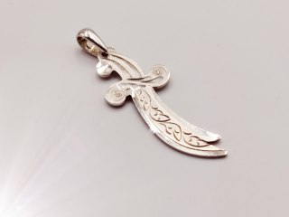 Piękny stary srebrny damski wisiorek/zawieszka MIECZ/SZABLA srebro VINTAGE