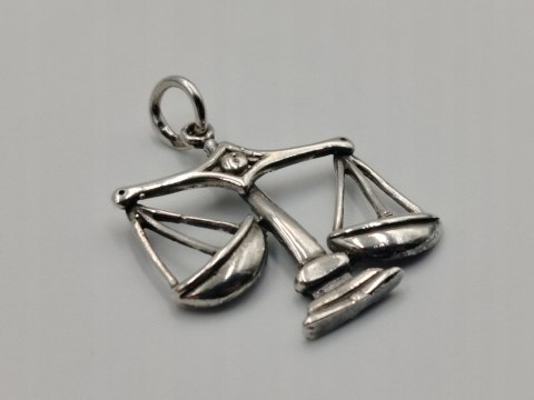 Piękny stary srebrny damski wisiorek/zawieszka WAGA biżuteria VINTAGE