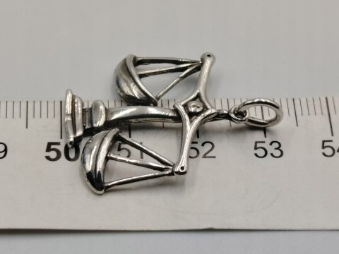 Piękny stary srebrny damski wisiorek/zawieszka WAGA biżuteria VINTAGE
