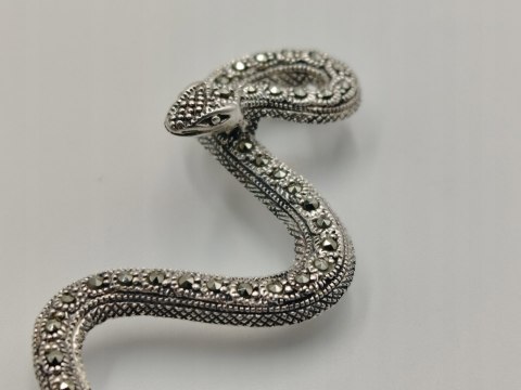 Piękny stary srebrny damski wisiorek/zawieszka WĄŻ/ŻMIJA biżuteria VINTAGE