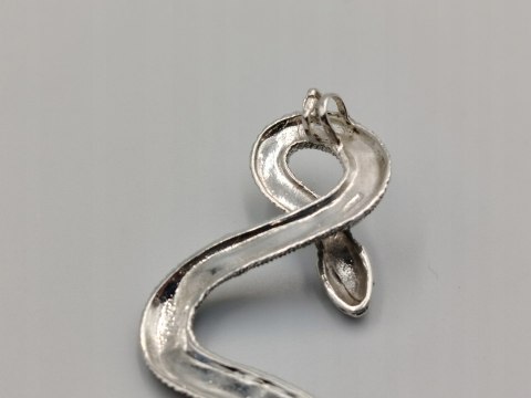 Piękny stary srebrny damski wisiorek/zawieszka WĄŻ/ŻMIJA biżuteria VINTAGE