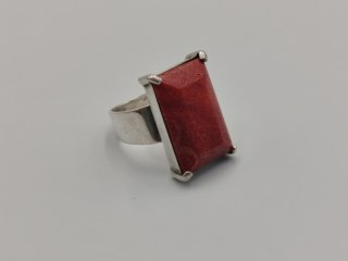 Stary piękny srebrny damski pierścionek KORALOWIEC r. 10 biżuteria VINTAGE