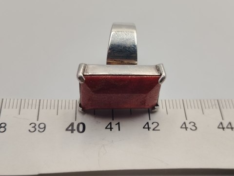 Stary piękny srebrny damski pierścionek KORALOWIEC r. 10 biżuteria VINTAGE