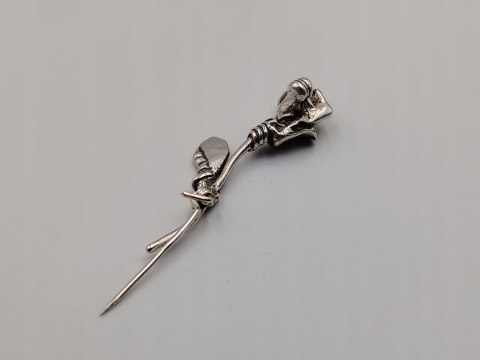 Piękna stara damska autorska srebrna broszka RÓŻA srebro VINTAGE biżuteria