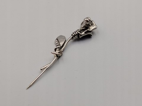 Piękna stara damska autorska srebrna broszka RÓŻA srebro VINTAGE biżuteria