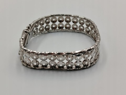 Piękna stara srebrna damska bransoletka ażurowa KOŁA srebro 800 VINTAGE