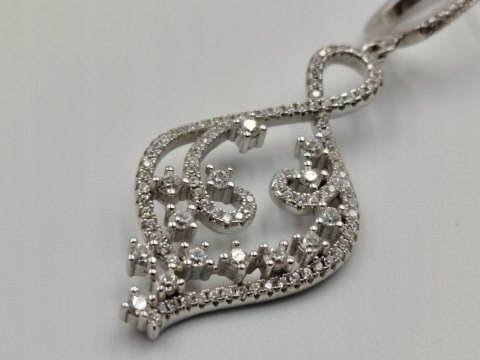 Piękne srebrne damskie kolczyki ażurowe cyrkonie srebro 925 biżuteria