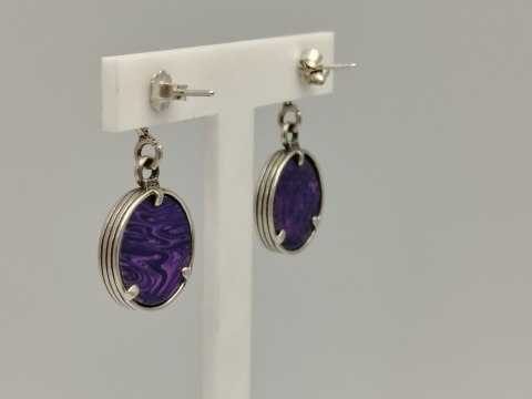 Piękne srebrne kolczyki damskie CZAROIT MARKAZYTY - srebro 925 biżuteria