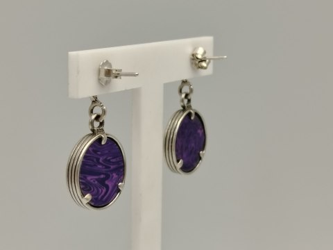 Piękne srebrne kolczyki damskie CZAROIT MARKAZYTY - srebro 925 biżuteria