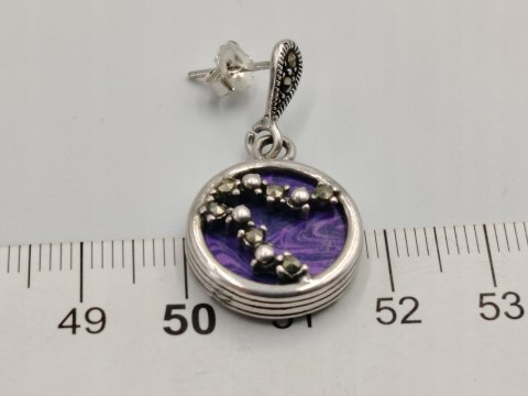 Piękne srebrne kolczyki damskie CZAROIT MARKAZYTY - srebro 925 biżuteria