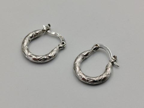 Piękne srebrne kolczyki damskie KOŁA małe wzorek - srebro 925 biżuteria