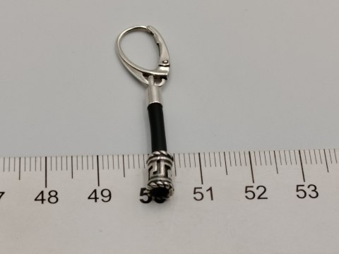 Piękne srebrne kolczyki damskie wiszące KAUCZUK wzorek srebro 925 biżuteria