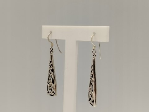 Piękne stare srebrne damskie kolczyki ażurowe srebro 925 biżuteria VINTAGE