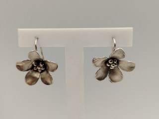 Piękne stare srebrne kolczyki damskie KWIAT srebro 925 biżuteria VINTAGE