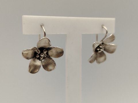 Piękne stare srebrne kolczyki damskie KWIAT srebro 925 biżuteria VINTAGE