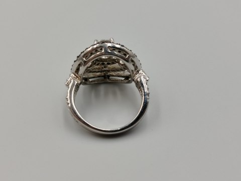 Piękny srebrny damski ażurowy pierścionek CYRKONIE r.15 srebro biżuteria