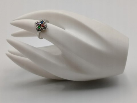 Piękny srebrny damski pierścionek CYRKONIE r.11 srebro 925 biżuteria