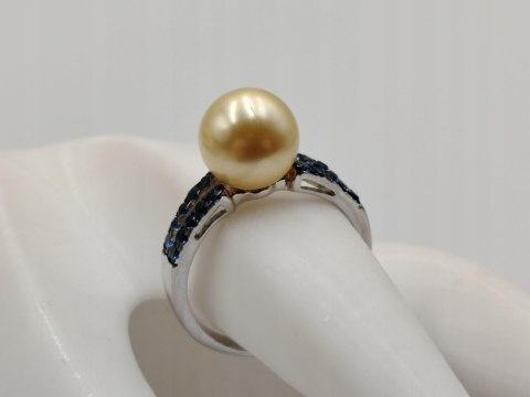 Piękny srebrny damski pierścionek PERŁA+CYRKONIE r.17 srebro 925 biżuteria