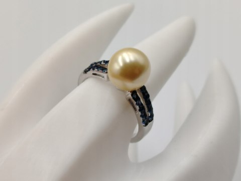 Piękny srebrny damski pierścionek PERŁA+CYRKONIE r.17 srebro 925 biżuteria