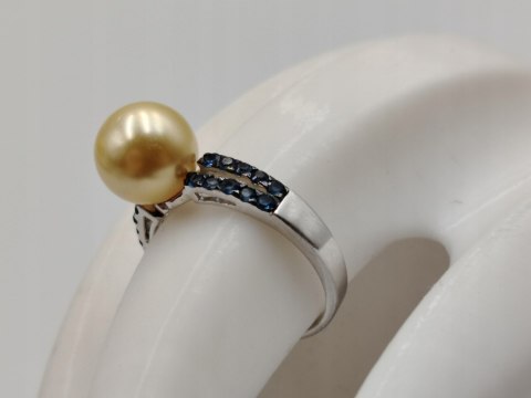 Piękny srebrny damski pierścionek PERŁA+CYRKONIE r.17 srebro 925 biżuteria