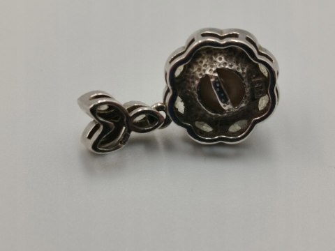 Piękny srebrny damski wisiorek/zawieszka PERŁA CYRKONIE biżuteria VINTAGE