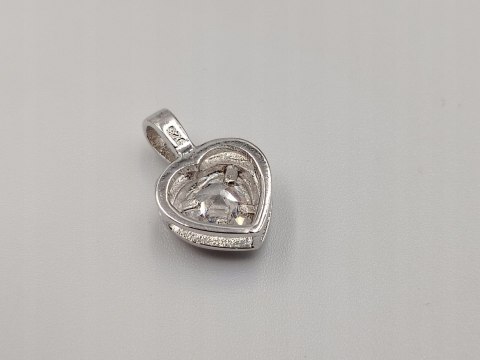 Piękny srebrny damski wisiorek/zawieszka SERCE cyrkonia srebro biżuteria