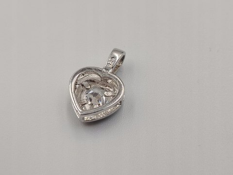 Piękny srebrny damski wisiorek/zawieszka SERCE cyrkonia srebro biżuteria