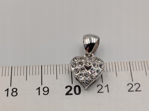 Piękny srebrny damski wisiorek/zawieszka SERCE cyrkonie srebro biżuteria