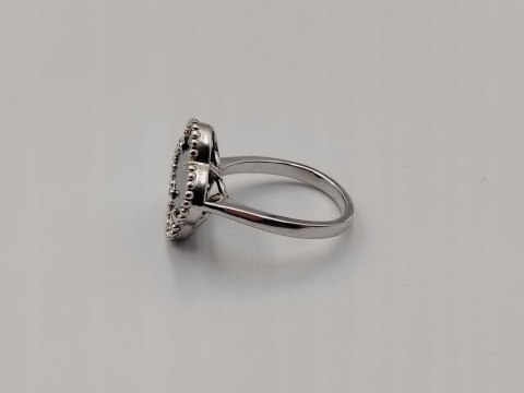 Piękny srebrny pierścionek ONYKS CZARNY KONICZYNA r. 9 srebro 925 biżuteria