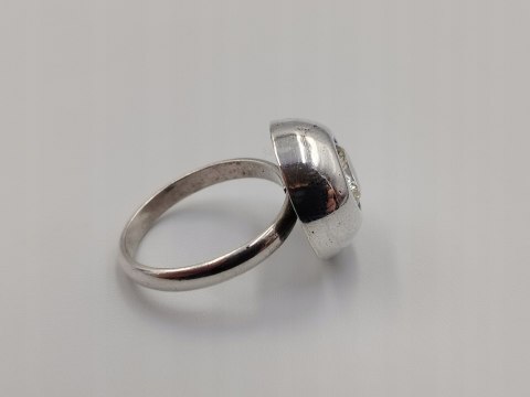 Piękny stary damski srebrny pierścionek KOPUŁKA CYRKONIA r.19 VINTAGE