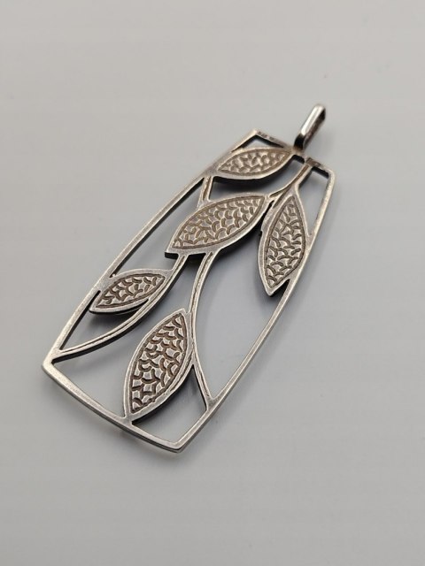 Piękny stary srebrny damski komplet wisiorek + łańcuszek biżuteria VINTAGE