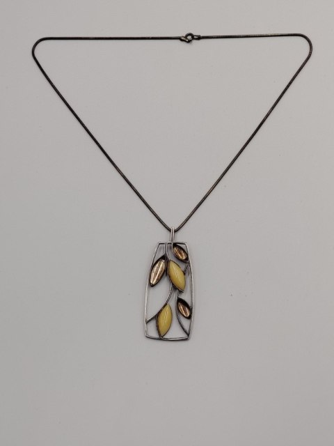 Piękny stary srebrny damski komplet wisiorek + łańcuszek biżuteria VINTAGE