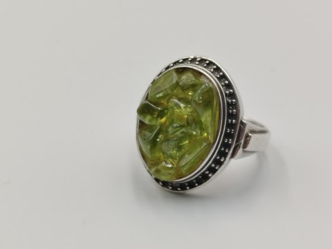 Piękny stary srebrny damski pierścionek OLIWIN r.19 biżuteria VINTAGE