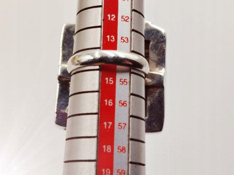 Piękny stary srebrny damski pierścionek TYGRYSIE OKO r.14 srebro biżuteria