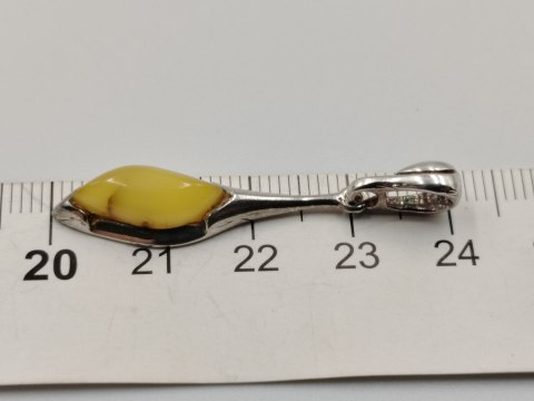 Piękny stary srebrny damski wisiorek/zawieszka BURSZTYN biżuteria VINTAGE