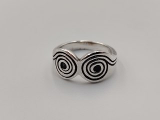 Piękny stary srebrny pierścionek celtycki SPIRALA r. 14 srebro biżuteria